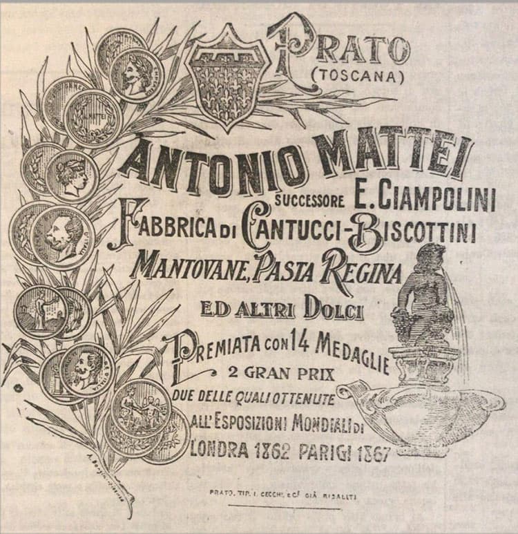 Inserzione publicitaria: Antonio Matteo sucessore E. Ciampolini